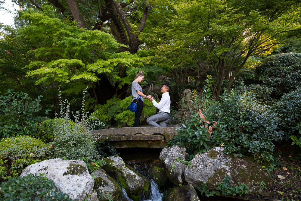 Will you marry me? Park garden marriage proposal in Rome Italy