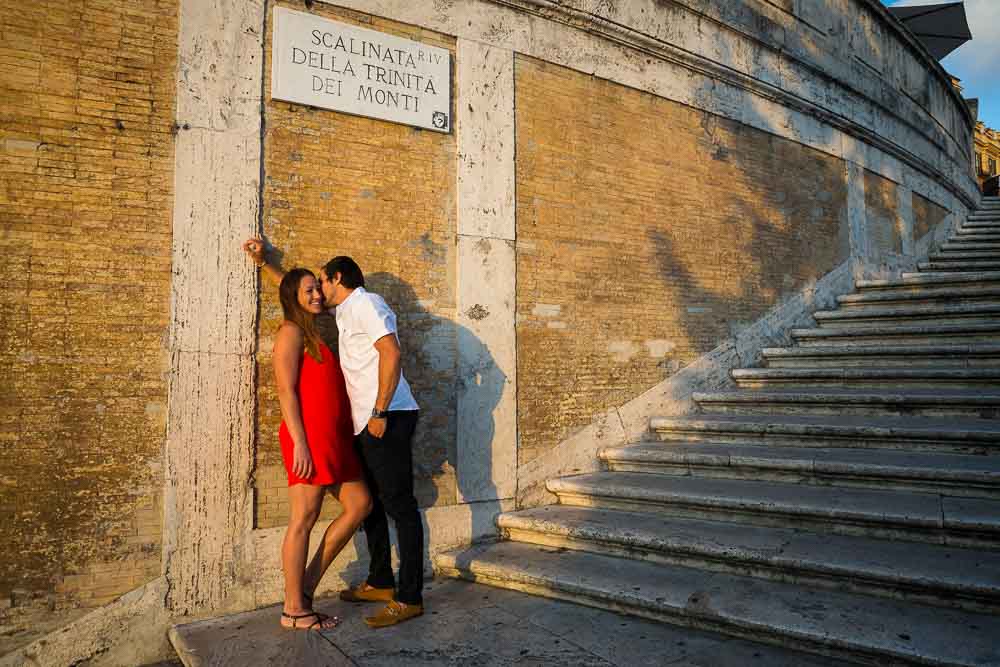 Posing on the stairs of the Spanish steps