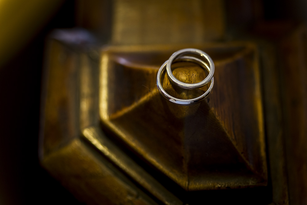 Wedding rings photographed up close