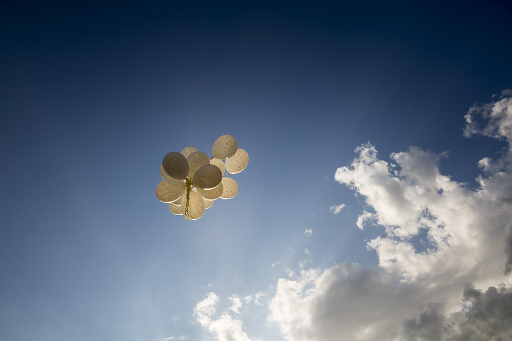 Balloons released up in the sky