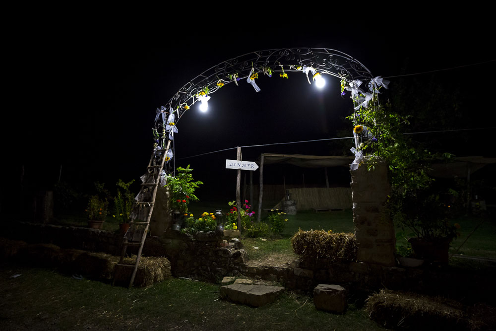 Night time photography of the wedding reception