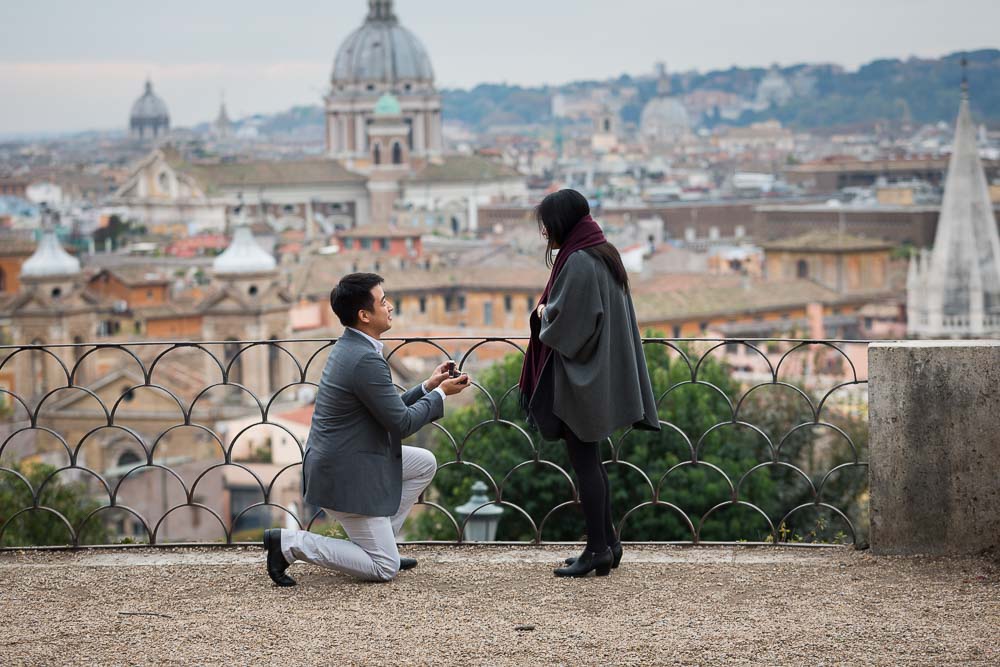 Man proposing marriage to his girlfriend