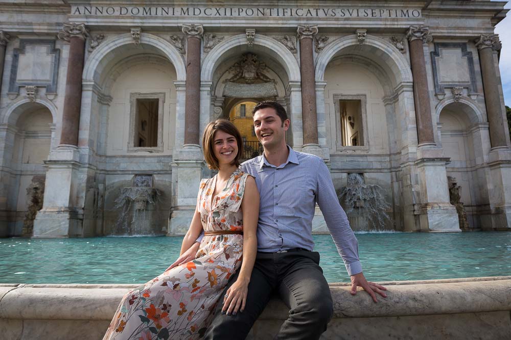 Posing by the Gianicolo water fountain