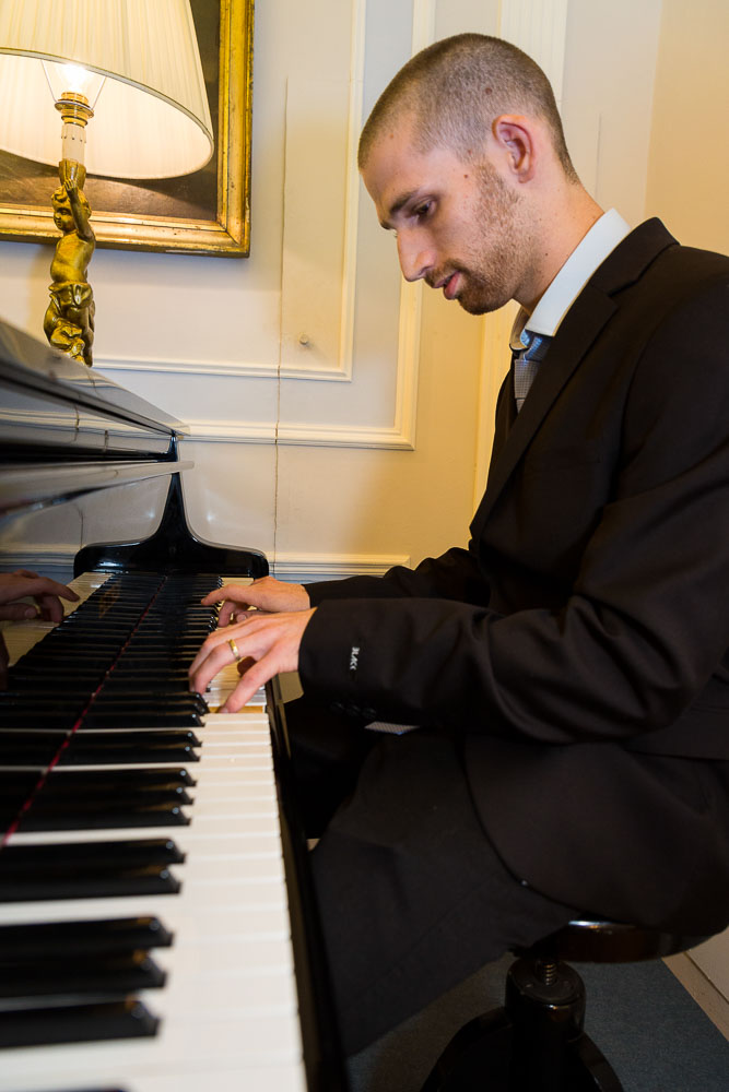 Groom playing the piano