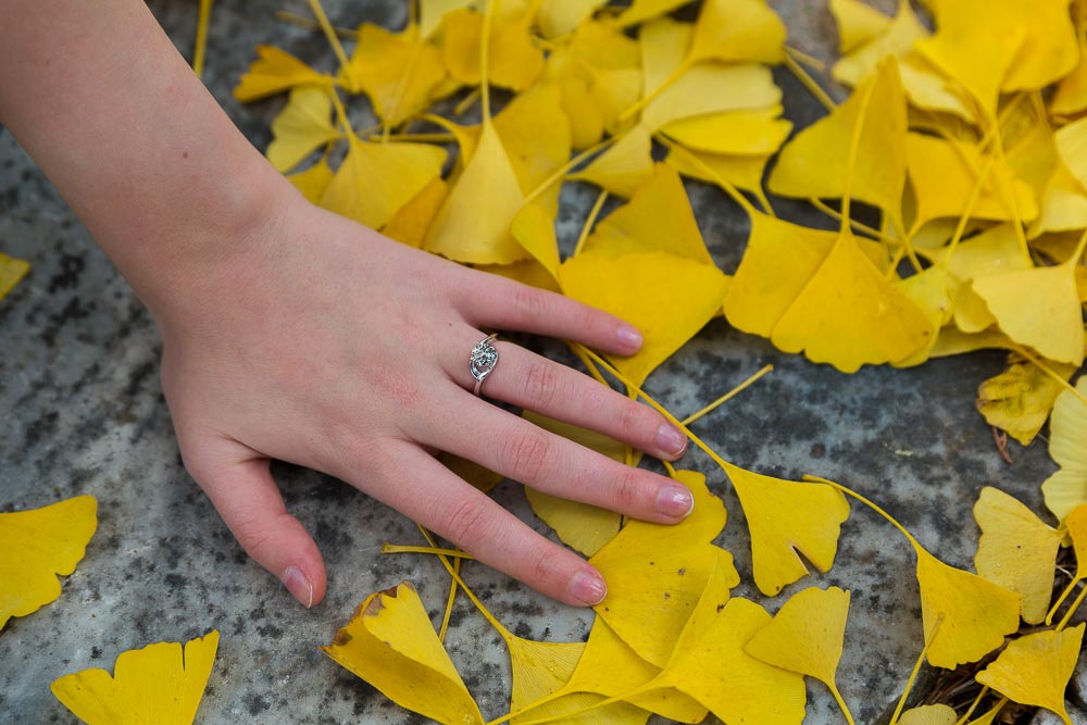 Yellow leaf engagement ring image