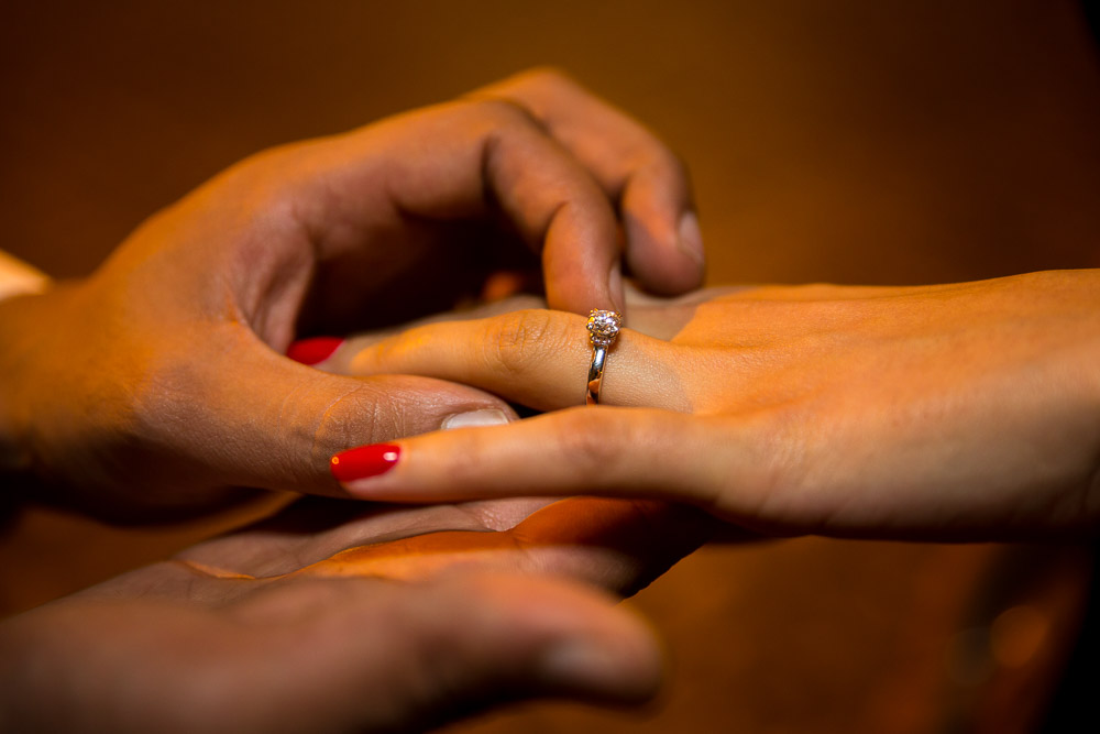 Engaged to be married ring photo close up