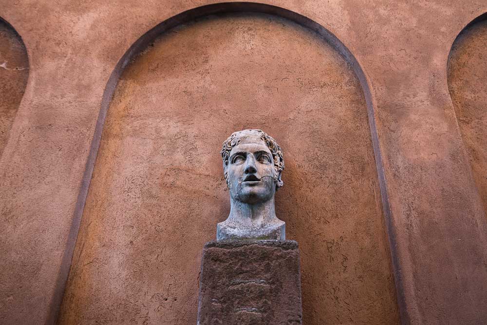 Museum marble roman head