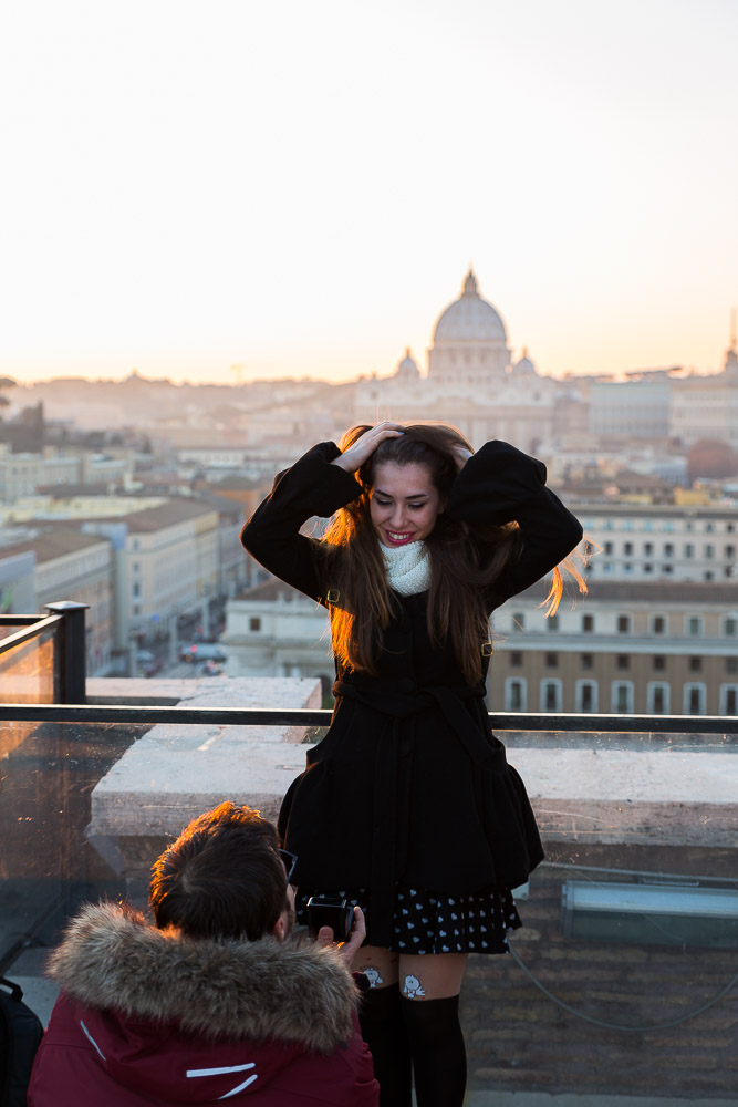 Surprised by the wedding proposal in Rome Italy