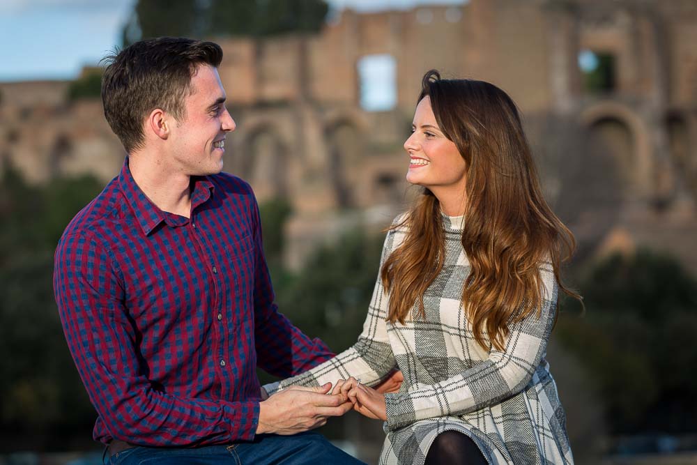 Couple together at the Roman Forum