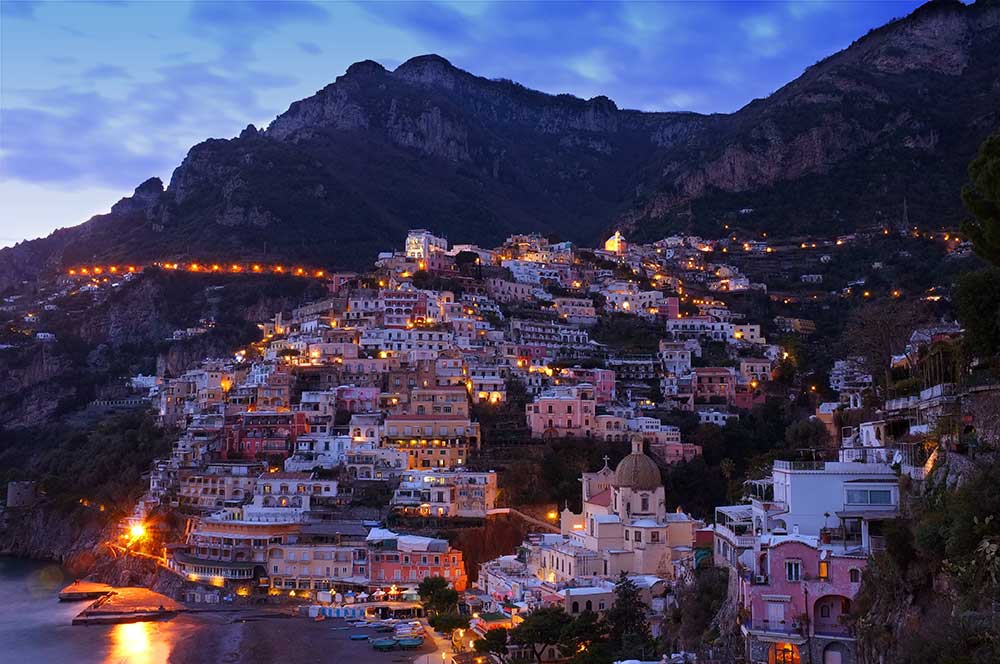 Positano at night