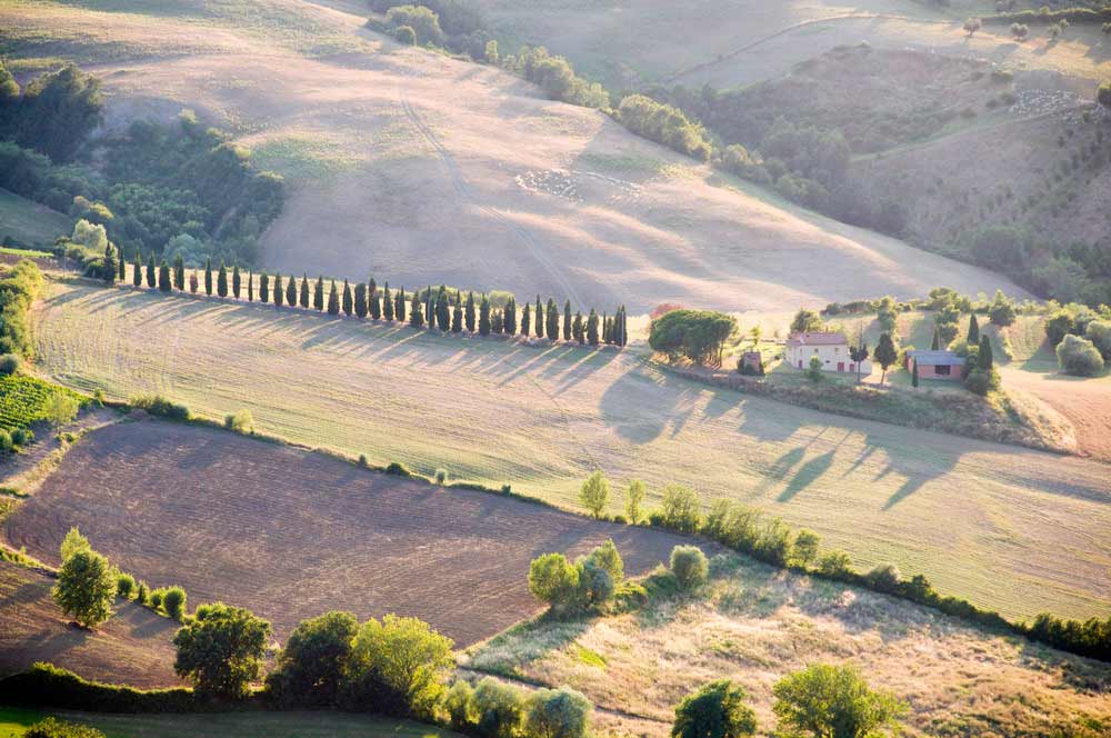 Aerial view Tuscan country