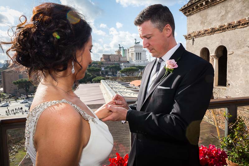 Wedding ring exchange groom