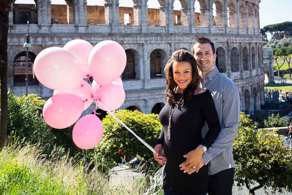 Maternity couple photography at the Roman Coliseum in Rome Italy