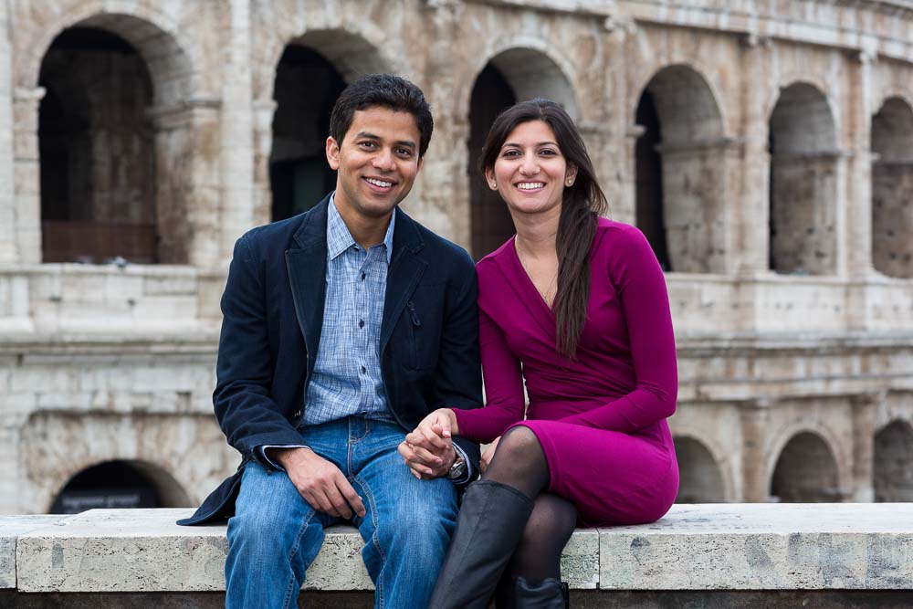 Couple portrait session at the Coliseum in Rome Italy