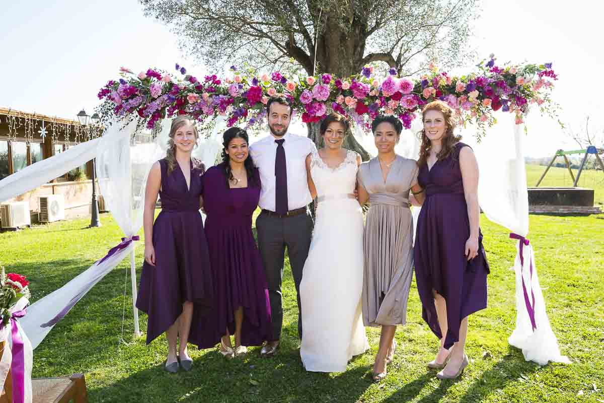 Portrait picture of the wedding party