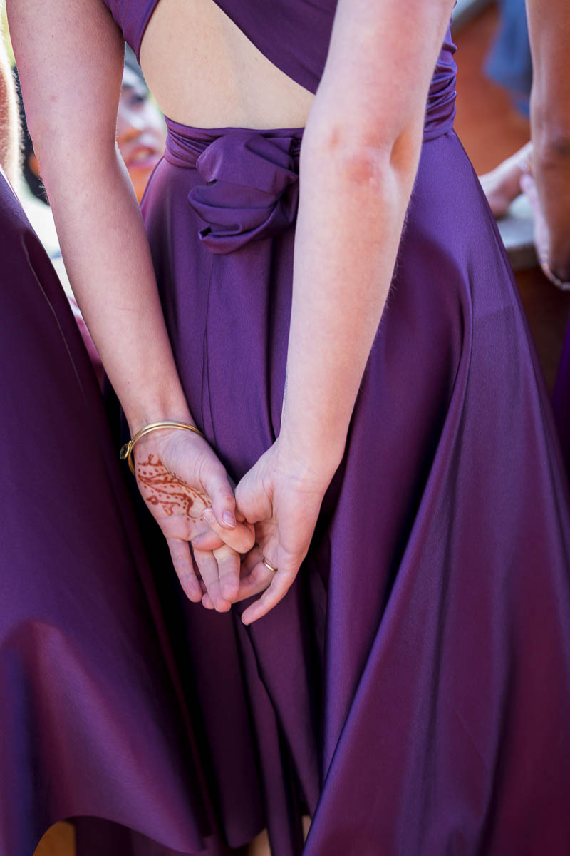 Image closeup of the bridesmaid