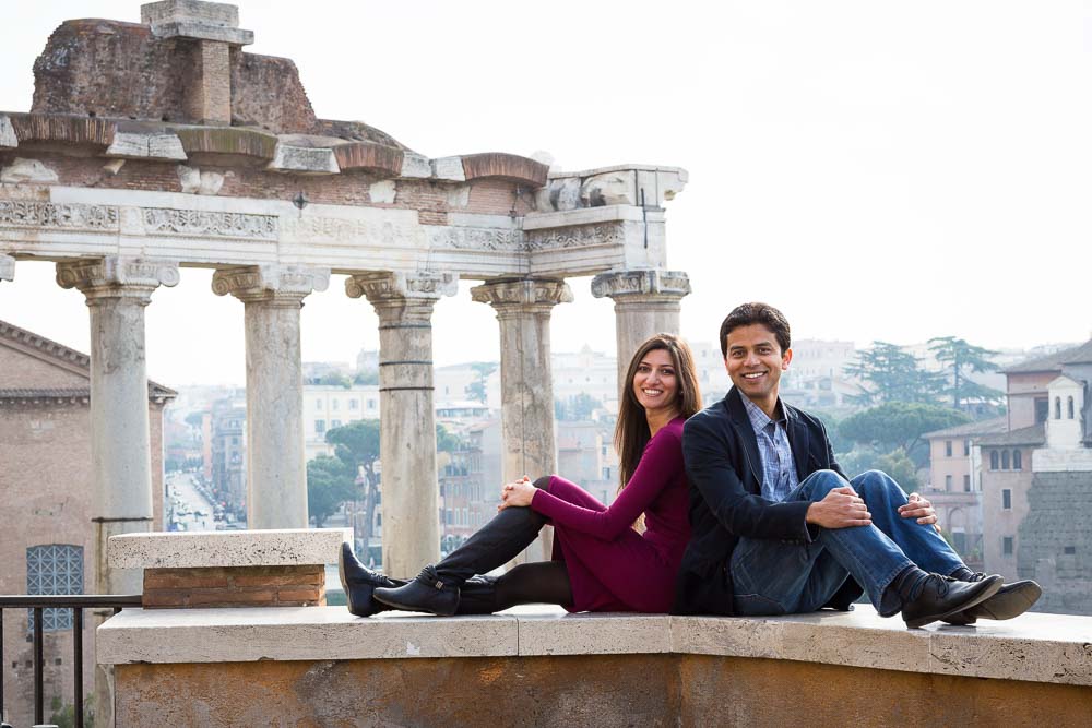 Sitting down portraits at the ancient forum in Rome