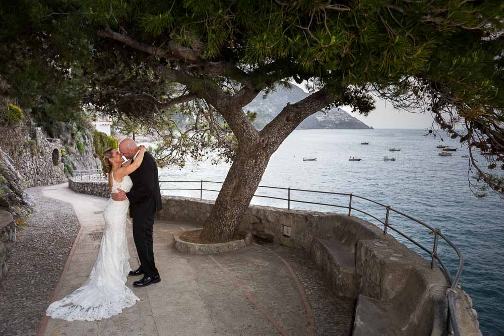 Honeymoon in the Amalfi coast. Positano sea coast.