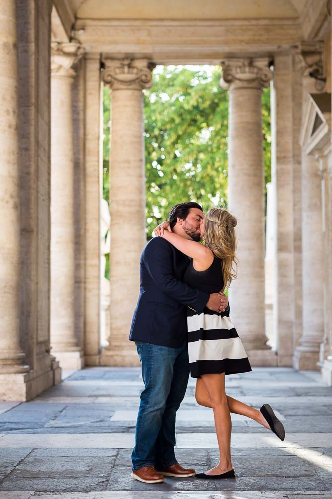 Proposing marriage at the Coliseum in Rome Italy