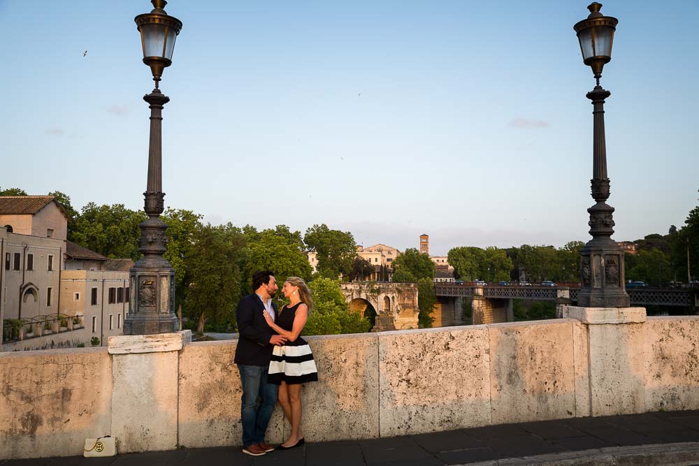 bridge over Rome portrait on the Tiber island