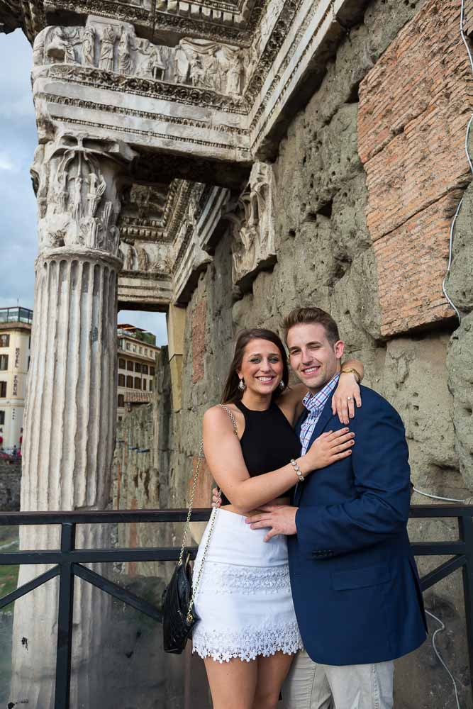 Portrait under ancient Roman Columns and architectural remains