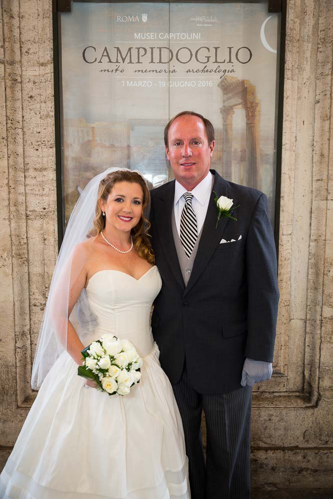 Newlyweds waiting to get married at Piazza del Campidoglio