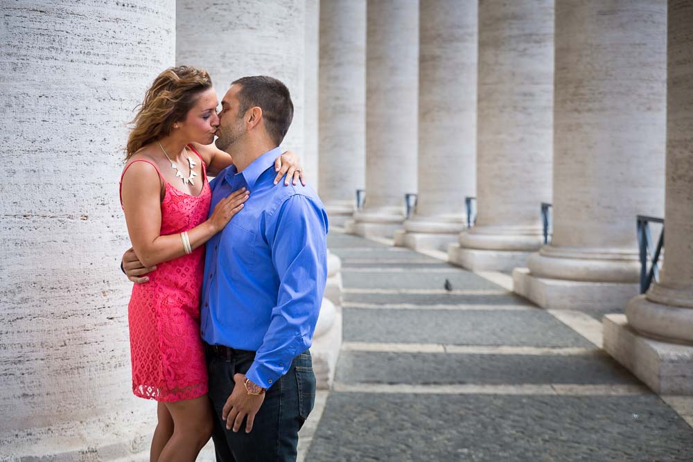 Under the colonnade in Saint Peter square Vatican