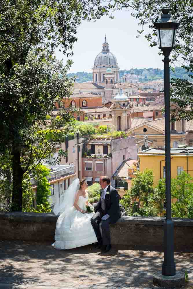 Sitting down before the roman skyline