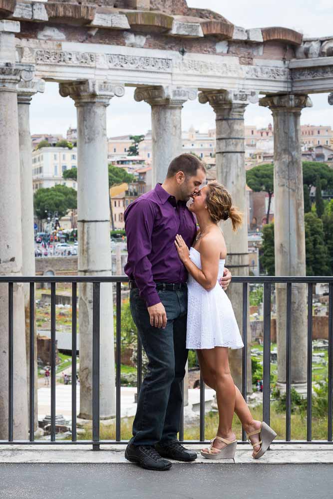 Roman forum couple posing