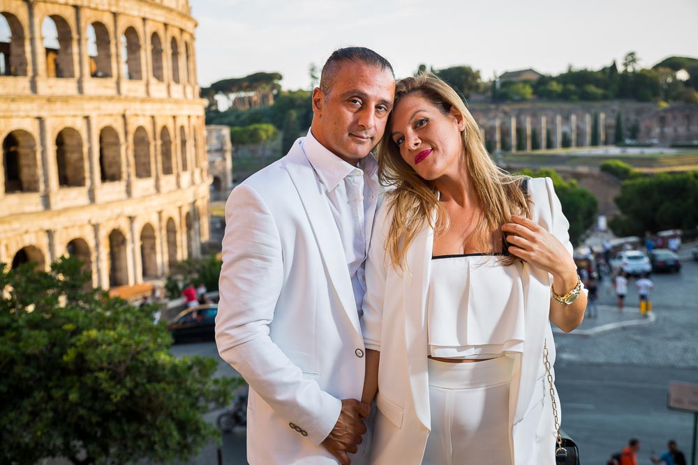 couple portrait engagement session at the Colosseum