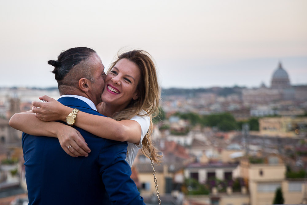 Joyful yes after the wedding proposal