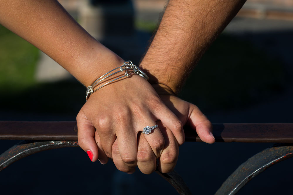 Close up picture of the engagement ring