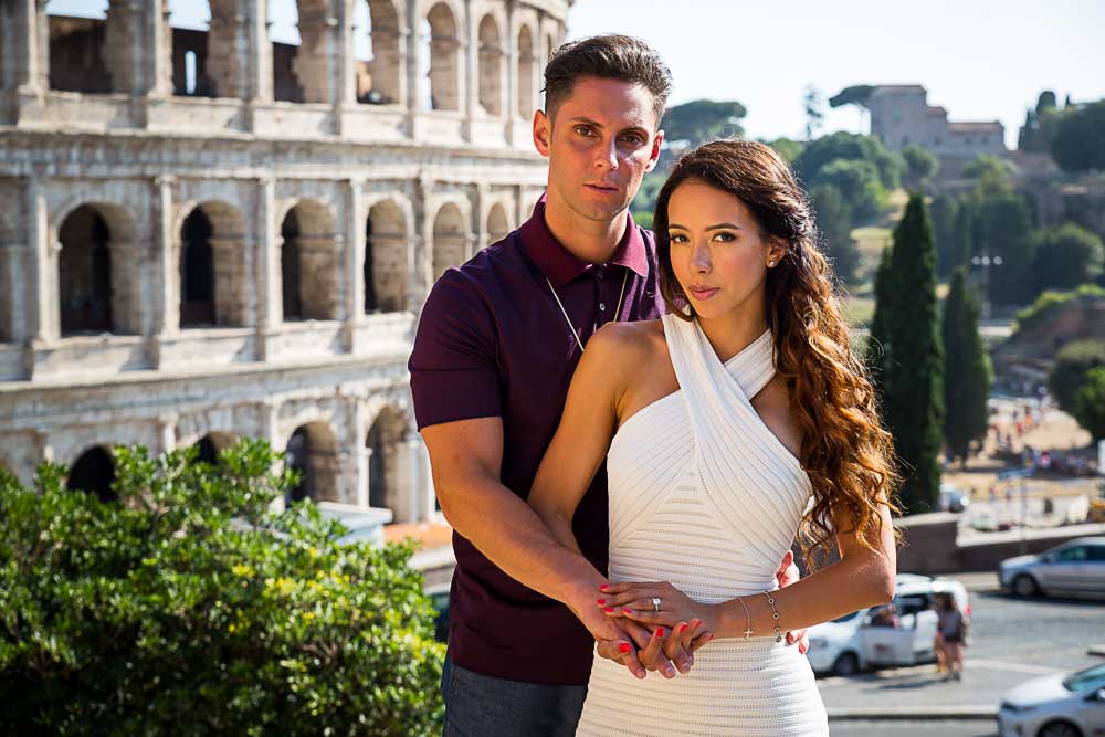 Engagement portrait in Rome Colosseum