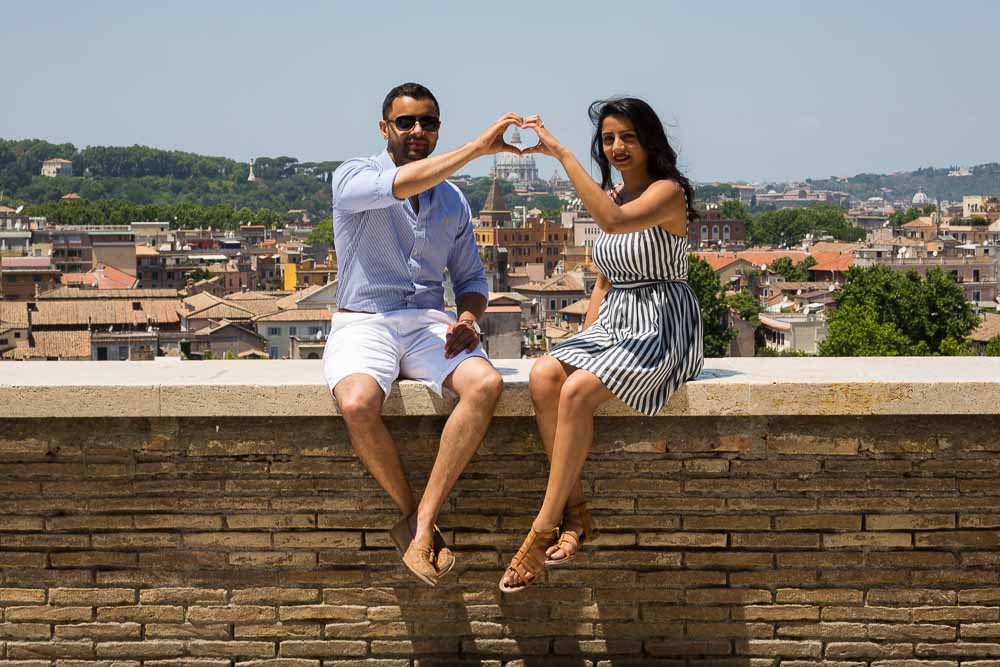 Heart shaped figure framing saint peter's dome in the far distance