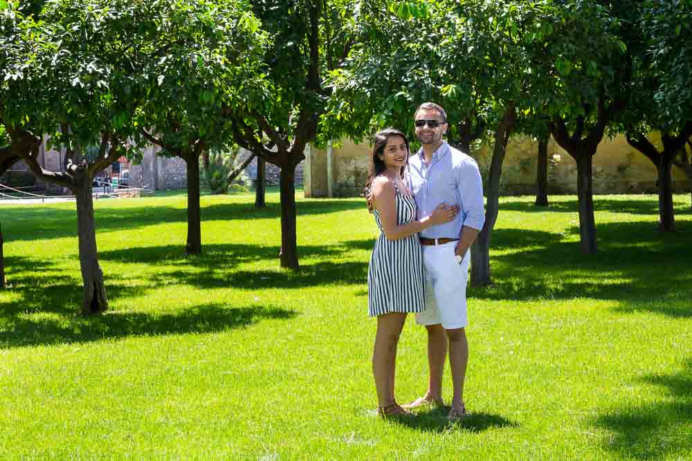 Straight up portrait in bright green grass. Parco degli Aranci in Rome.