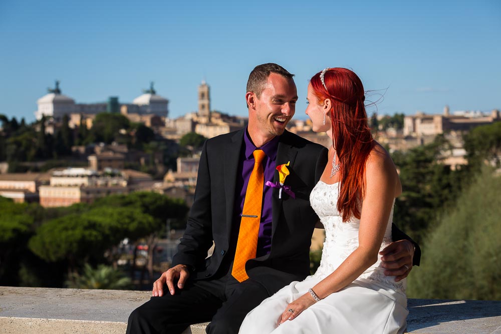 Overlooking the roman scenic view from Parco degli Aranci