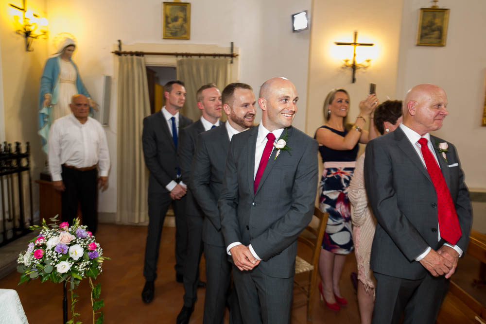 The Groom waiting in church