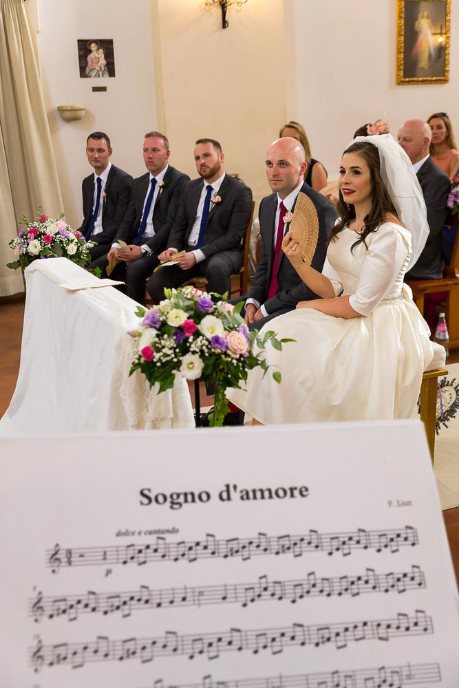 Sogno d'amore musical sheet played during the church wedding