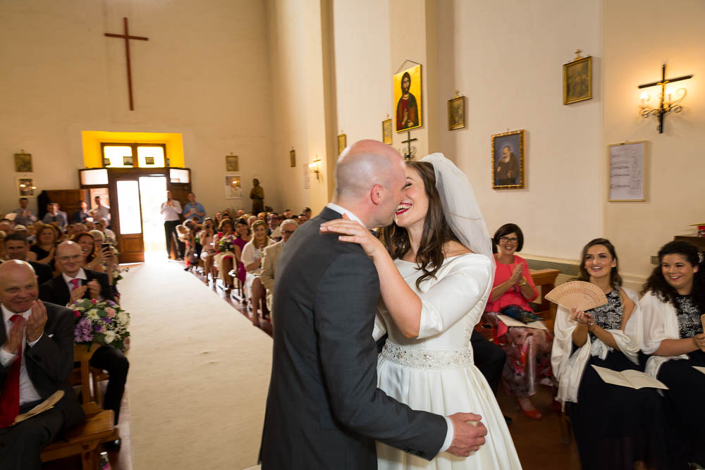 Kissing after exchanging rings