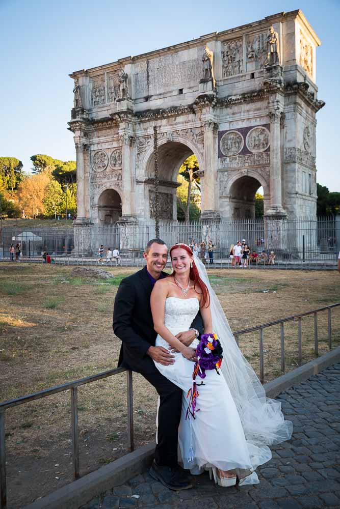 Sitting down posing by the Constantine arch