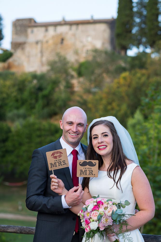 New Mr and Mrs wedding portrait of groom and bride