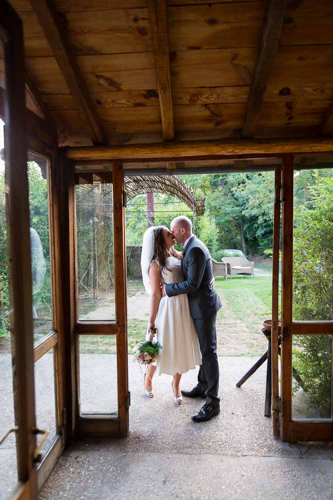 Kissing before making the reception dinner entrance