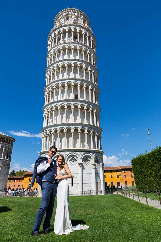 Snapshot under the Leaning Tower of Pisa Destination Wedding Photography