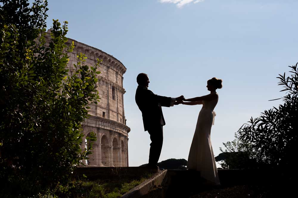 Just married silhouette