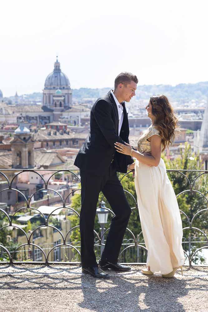 Posing at Parco del Pincio during a photo shoot in Rome