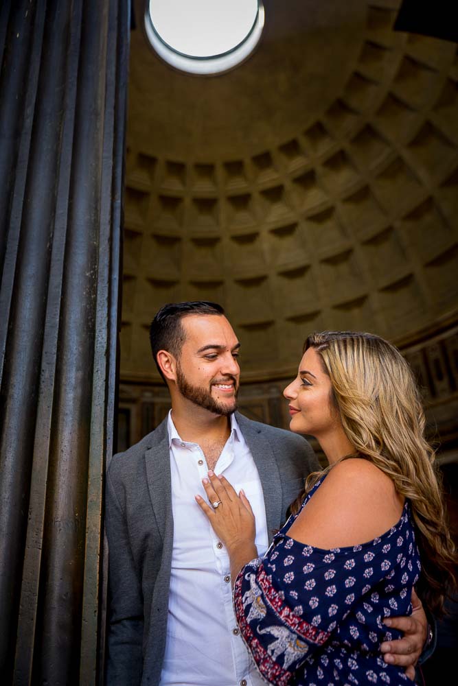 Photo shoot inside the Roman Pantheon in Rome Italy