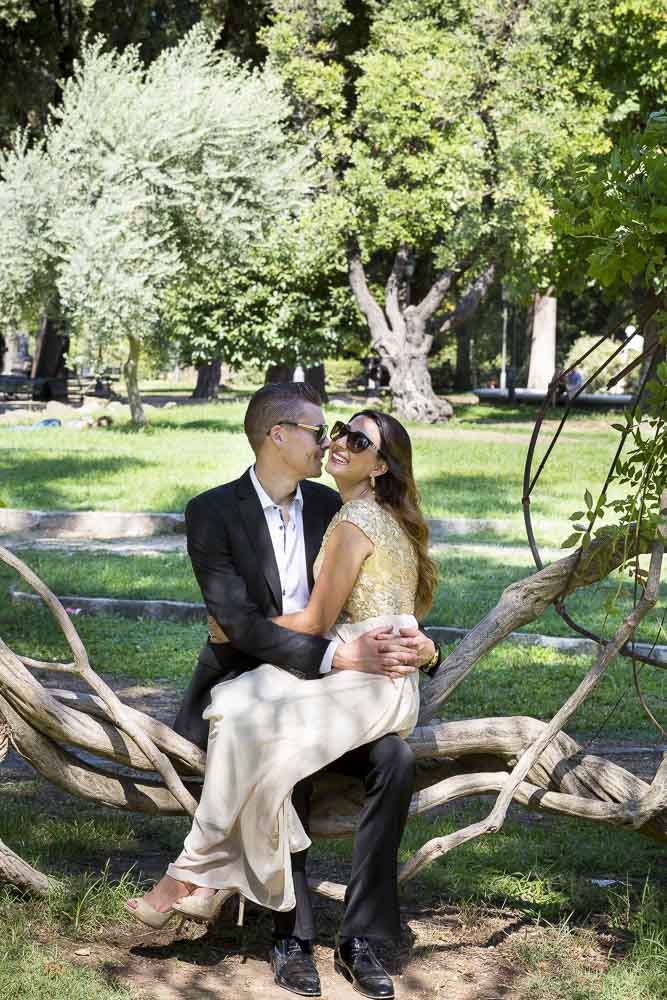 Sitting on a tree trunks portrait