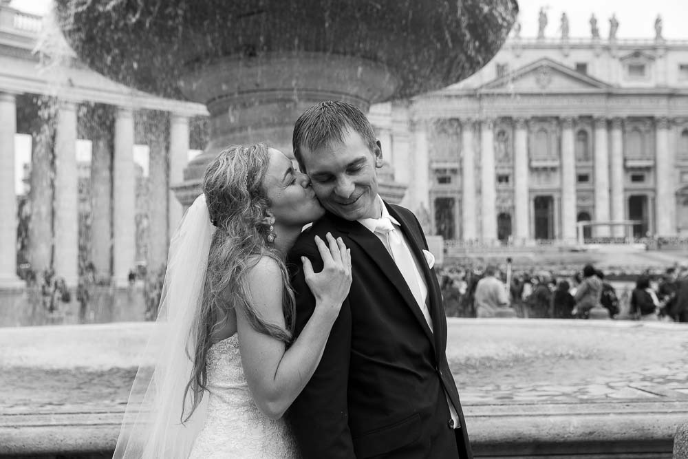 Close up portrait image of the newlyweds