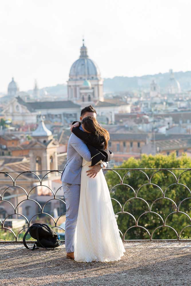 Joy and happiness. In love in Rome. Sunset image