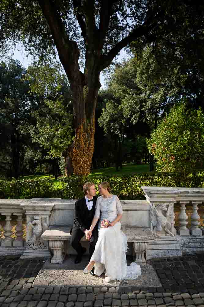 156 Villa Borghese newlywed portrait